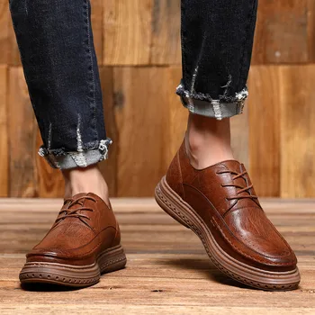 Klasiskās Vīriešu Ikdienas Apavi Mežģīnes-up Vīriešiem Kurpes Augstas kvalitātes ādas apavi ikdienas apavi modes kurpes masculino Zapatillas De Hombre