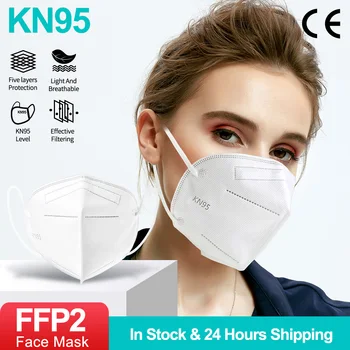 KN95 Mascarillas CE FFP2 Sejas Sejas Maskas 5 Slāņi FFP2 Reutilizable Mutes Maskas Pieaugušajiem KN95 Filtrs Aizsardzības Masque FFP2 Maska