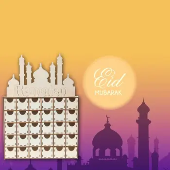 Koka Eid Mubarak Ramadāna Adventes Kalendārs Atpakaļskaitīšanas Atvilktnes Musulmaņu Islama Pils