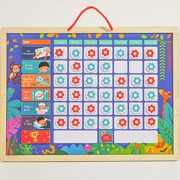 Koka Magnētisko Atlīdzību Darbību Atbildību Diagrammas Kalendārs Bērniem Grafiku Izglītojošas Rotaļlietas Bērniem Kalendāro Laiku Rotaļlietas