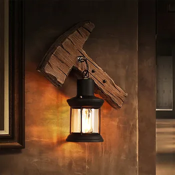 Koka Sienas Vintage Lampas Sienas lampas Guļamistabai Koka Sienas Sconce Rūpniecības Gaismas Virtuve, Bēniņi Bārs, Restorāns Apdare