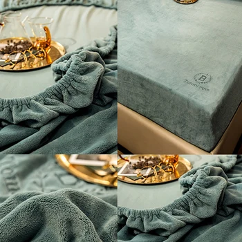 Koraļļu Samta cieta gulta lapu bed cover set sabanas couvre lit colchas para cama mājas Matracis, gultas pārklāji palagi palags