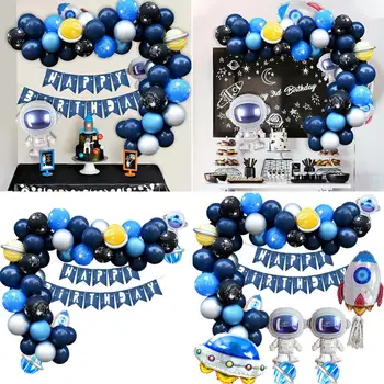 Kosmosā Puse Astronauts baloni Raķešu Folija Baloni Dzimšanas dienas svinības Dekoru Bērni dod priekšroku Zēns Baby Dušas Baloon Hēlija Globals