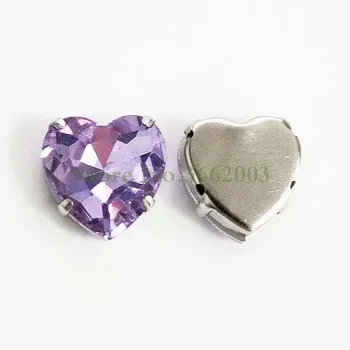 Kristāla violeta sirds formas augstākās kvalitātes Stikla Kristāla nagiem rhinestones,šūt uz akmens ar caurumiem Remontdarbos to aksesuāri SWH22