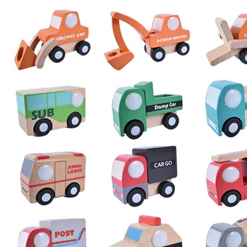 Krāsains Koka Bērnu Auto Projektēšana Modelis Divpadsmit Komplekti, Skolas Autobusu Modeli, Bērnu Izziņas Izglītības Rotaļlietas