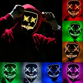 Krāsains Maska LED indikators iedegas, Puse Maskas Tīrīšanas Vēlēšanu Gads Liels Smieklīgi Masku Festivāls Cosplay Tērpu Piegādes, kas Spīd Tumsā