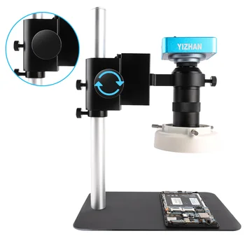 KUAIQU 130X Nelielu Bāzes Workbench Digitālo Monokulāri Mikroskopu Ar VGA HDMI Kameras Objektīvs LED Gaismas Remonta Tālrunis Lodēšanu