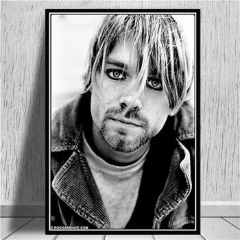 Kurt Cobain Rock Mūzikas grupas Mūzikas Dziedātājs Star Sienas Art Attēlu Plakāti un Izdrukas Audekls Gleznošanai Telpā, Mājas Dekoru