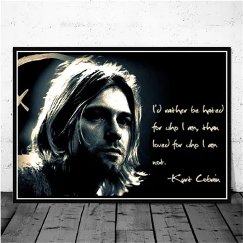 Kurt Cobain Rock Mūzikas grupas Mūzikas Dziedātājs Star Sienas Art Attēlu Plakāti un Izdrukas Audekls Gleznošanai Telpā, Mājas Dekoru