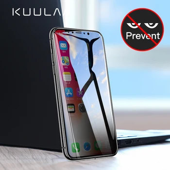 KUULAA Screen Protector For iPhone X / XR / XS / XS MAX Aizsargājošu Stikla Pilns Pārklājums Rūdīts Stikls iPhone AntiSpy