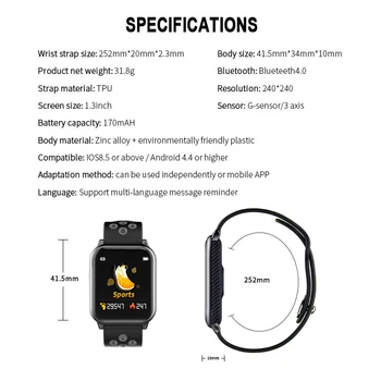 KY11 Smart pulksteņi Ūdensizturīgs Sporta iphone tālruņa Smartwatch Sirds ritma Monitors, asinsspiediena Funkcijas, Sieviešu, vīriešu, bērnu