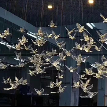 Kāzu fona shopping mall telpu, skatuves izkārtojums aksesuārus T stacija akrila caurspīdīgs ūdens pilienu kristāla putnu griestu penda