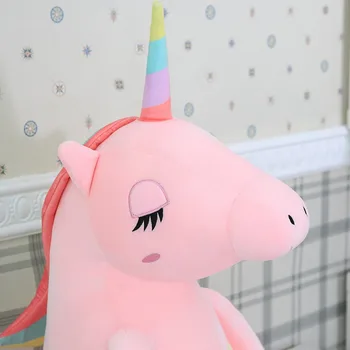 Laimīgs Zēns svētdiena Mīksto Unicorn Plīša Rotaļlietas Varavīksnes Vienradzis Plīša Lelle Dīvāna Spilvens, Spilvenu Unicornio bērnu Rotaļlietu Dzimšanas dienas Dāvana