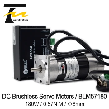 Leadshine 180W Brushless DC Servo+Disku Komplektu BLM57180-1000+ACS606+Kabeļu 6.7 A 0.57 NM 3000RPM, Impulsa Kontroles