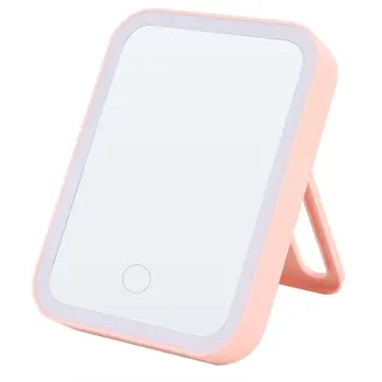LED Aplauzums Spogulis Ar Gaismas USB Mērci Spogulis Ar Palielināmo Touch Screen Iedomība Spoguļi Galda Virsmā Spogulis rozā krāsā