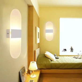 LED sienas apgaismojuma AC110V220V mājas iekštelpu apgaismojums, guļamistabas gultas lampa, viesistaba, virtuve, balkons eju koridora spoguļa priekšā lampas