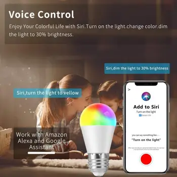 LED Spuldzi 6W E14 E26 E27 B22 WIFI Smart Spuldzes Balss Kontroles Darbu Ar Alexa, Google Home Smart Dzīves APP Darbojas RGB Lampas