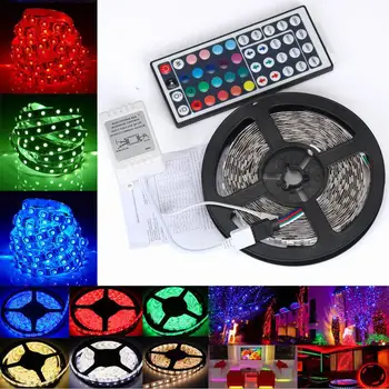 LED Strip Gaismas RGB 5050 SMD 2835 Elastīgu Lenti fita led gaismas lentes RGB 5M 10M 15M Lentas Diode DC12V 60LEDs 1M+Kontrole