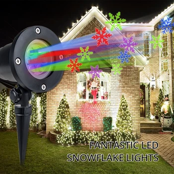 LED Ziemassvētku Gaismas Lāzera Projektoru RGBW Aktivizēts Pārvietojas Dinamisku Sniegpārsliņu Filmas Gaismas Āra Jauno Gadu Apdare, Zālienu Lampas