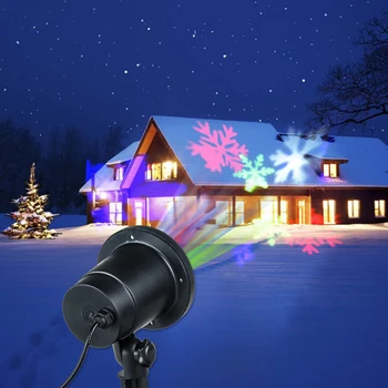 LED Ziemassvētku Gaismas Lāzera Projektoru RGBW Aktivizēts Pārvietojas Dinamisku Sniegpārsliņu Filmas Gaismas Āra Jauno Gadu Apdare, Zālienu Lampas