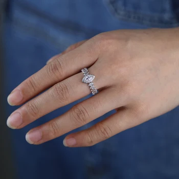 Ledus no bling pilna cz saderināšanās ir laulības gredzens sievietēm 5.A kubikmetru ziriconia sudraba krāsu gredzeni