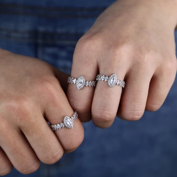 Ledus no bling pilna cz saderināšanās ir laulības gredzens sievietēm 5.A kubikmetru ziriconia sudraba krāsu gredzeni