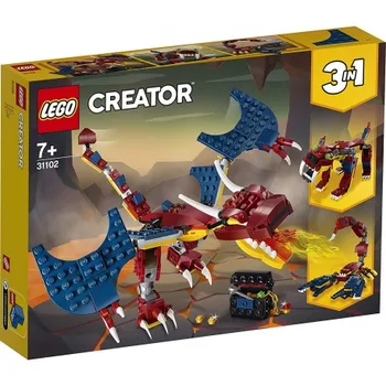 Lego Creator 3en1-Liesmu Pūķis 234 Gab (31102) -būvniecības rotaļlietas