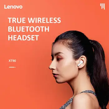 Lenovo Bezvadu Austiņas XT90 Bluetooth 5.0 Sporta Touch Austiņu Pogu, IPX5 Ūdensizturīgs ausu aizbāžņi ar 300mAh Uzlādes Kaste