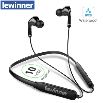 Lewinner Neckband Bezvadu Bluetooth Austiņas Sporta Darbojas Austiņas IPX5 Ūdensizturīgs Sporta earbuds Trokšņa samazināšanas Austiņas