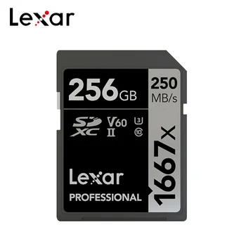 Lexar Flash Kartes Oriģinālā Atmiņas Karte 256 GB 128GB 64GB SDXC 1667x V60-U3 Līdz Pat 250MB/s Profesionālo SD atmiņas Karti Fotokameras