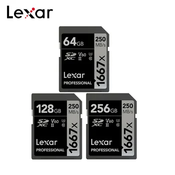 Lexar ProfessionalSD Karte 64GB, 128GB un 256 gb SDXC UHS-V60-II Class 10 Atmiņas Karti līdz pat 250MB/s 4K SD atmiņas Karte DSLR kameras