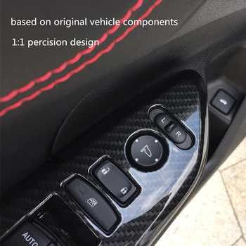 LHD Auto stiklu Elkoņbalsti Vāks Stikla Pacēlāja Slēdzis Melns, ABS Oglekļa Šķiedras Apdare Piederumi Honda Civic 2019 2018 2017 2016