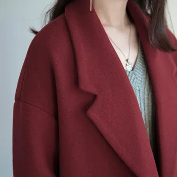 Liela izmēra sieviešu ziemas vilnas jaka 2020. gadam zaudēt dāmas siltu garo mēteli cietā gadījuma Sieviešu vilnas jaka modes apģērbu 6XL