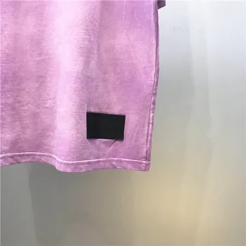 Lielgabarīta Tie krāsa violeta zaļa We11done T Kreklu apdruka Vīriešu Sieviešu Varavīksnes burtiem T-krekls, t-veida, xxxtentacion harajuku
