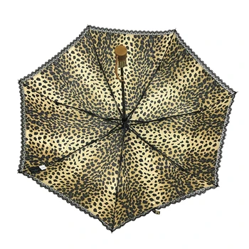 Liels Pilnu Automātisko Lietussargu Saule Saulessargs Locīšanas Radošie Leopard Raksts Mežģīnes Uv Skaidrs, Jumta Lietus Sieviešu Parapluie Dāvanu SY229