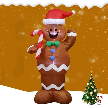 Lielās Piepūšamās Santa Claus, Sniegavīrs Lelles Nakts Gaisma Brīvdienu Puse Āra Dārza Jaunā Gada, Ziemassvētku Dekori Bērnu Rotaļlietu Dāvanu 1.5 m