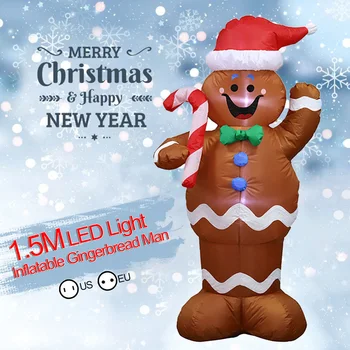 Lielās Piepūšamās Santa Claus, Sniegavīrs Lelles Nakts Gaisma Brīvdienu Puse Āra Dārza Jaunā Gada, Ziemassvētku Dekori Bērnu Rotaļlietu Dāvanu 1.5 m