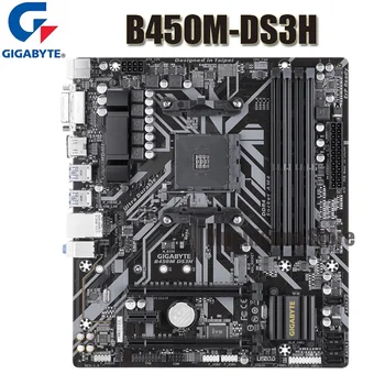 Ligzda AM4 Gigabyte B450M DS3H Mātesplati DDR4 64GB M. 2 PCI-E 3.0 galda Spēļu B450 Placa-Mãe AM4 Dual-Channel AMD Ryzen
