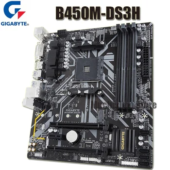 Ligzda AM4 Gigabyte B450M DS3H Mātesplati DDR4 64GB M. 2 PCI-E 3.0 galda Spēļu B450 Placa-Mãe AM4 Dual-Channel AMD Ryzen