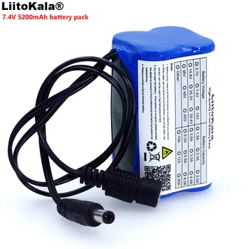 LiitoKala Aizsargātu 7.4 V 5200 mAh 8.4 V 18650 Li-lon Akumulatora velosipēda gaismas lukturi īpašu akumulators DC 5.5*2.1 MM