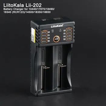 LiitoKala Lii-202 Li-ion NiMH Liepo4 USB Akumulatora Lādētājs 10440/17670/18490/16340 (RCR123)/14500/18350/18650,mobilo jauda