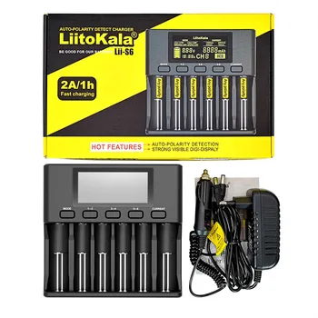 Liitokala Lii-500S Lii-S6 LCD 18650 akumulators 3,7 V 18350 18500 21700 25500 26650 AA AAA NiMH litija akumulatoru lādētājs