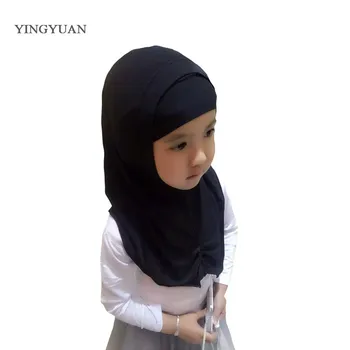 LJ7 Jaunu stilu bērniem hijab Krokas divas gabals bērni hijabs Modes Musulmaņu hijab bērniem pashmina