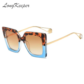 LongKeeper Luksusa Zīmola Dizaineru Modes Sieviešu Saulesbrilles Augstas Kvalitātes Pērle, Saules Brilles Briļļu Dāmas Sieviešu UV400 Gafas