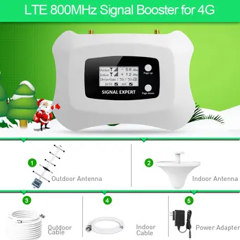LTE 4G ! Smart! Augstākās kvalitātes! LTE 800MHZ 4G mobilā signāla pastiprinātājs repeater 4g liela pārklājuma 4G signālu pastiprinātājs ar LCD