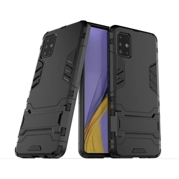 Luksusa Bruņas Case For Samsung Galaxy A51 A71 A41 A31 A70e A11 A21s M31 M11 M21 M30s Triecienizturīgs Kickstan Aizmugurējo Vāciņu Coque Shell