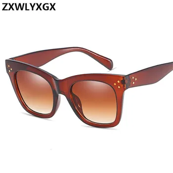 Luksusa Taisnstūra saulesbrilles sieviešu zīmola dizaina retro krāsains pārredzami, kaķa acs, saules brilles Sieviešu Brilles UV400