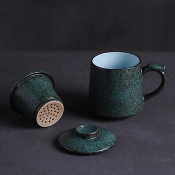 LUWU keramikas tējas krūzes ar filtri, japāņu kafijas tasi drinkware 380ml