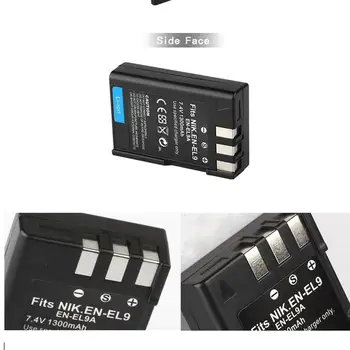 LV EL9 EN-EL9a Fotokameras Akumulatoru Batterie 1300mAh Par Nikon D40 D40X D60 D5000 D300 L15 ENEL9A EN, EL9 Lādētāju 8.4 V
