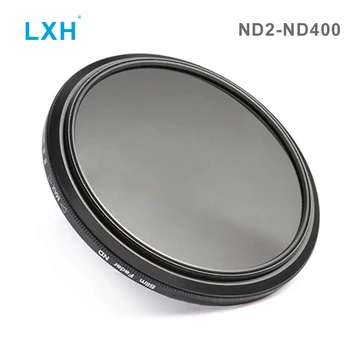 LXH 95mm ND2 līdz ND400 Slim Fader Mainīgo Neitrāla Blīvuma Objektīva Filtra ND2-400 Adjustable nd filtrs Canon Nikon Sony Kamera